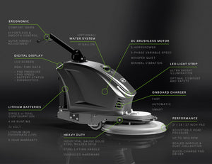 Floor Burnisher | Onyx SXI | 24" | Dual Lithium Battery | 4 Hour Runtime