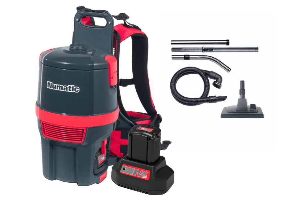 NaceCare RBV 150NX , Backpack Vacuum, 6 QT, Cordless, 90 mins Low, 55 mins High, 15lbs