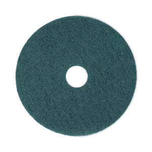 Heavy-duty Scrubbing Floor Pads, 18" Diameter, Green, 5/carton