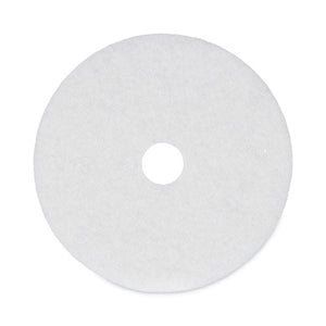 Polishing Floor Pads, 20" Diameter, White, 5/carton