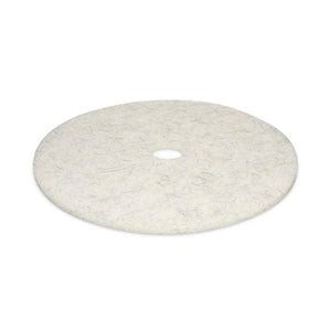 Natural Burnishing Floor Pads, 27" Diameter, White, 5/carton